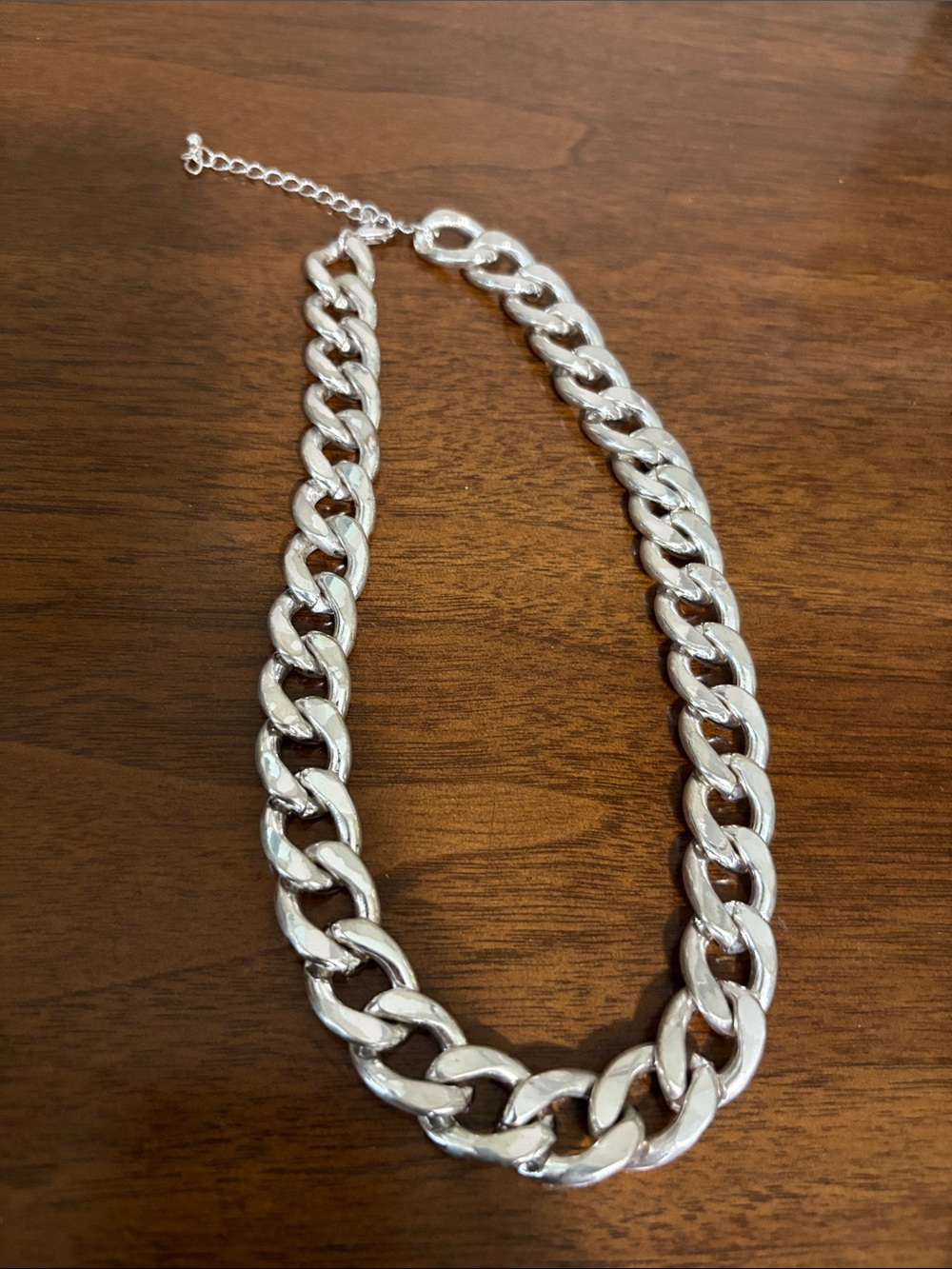 Chunky Silver Chain Necklace - Women’s Statement Jewelry
